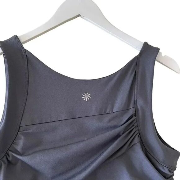Athleta Women s Tank Dress Wicking  Charcoal Draped Thick Fabric  SZ L #1625 - Picture 6 of 15